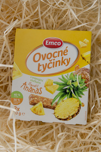 musli, ovocné tyčinky, ananas, snack, zdravá svačinka